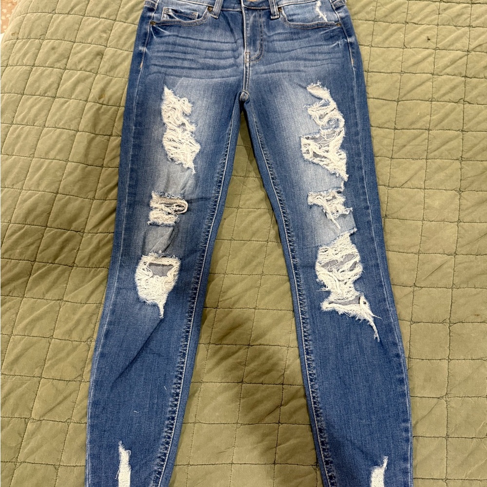 Eunina Distressed Denim Skinny Jeans
